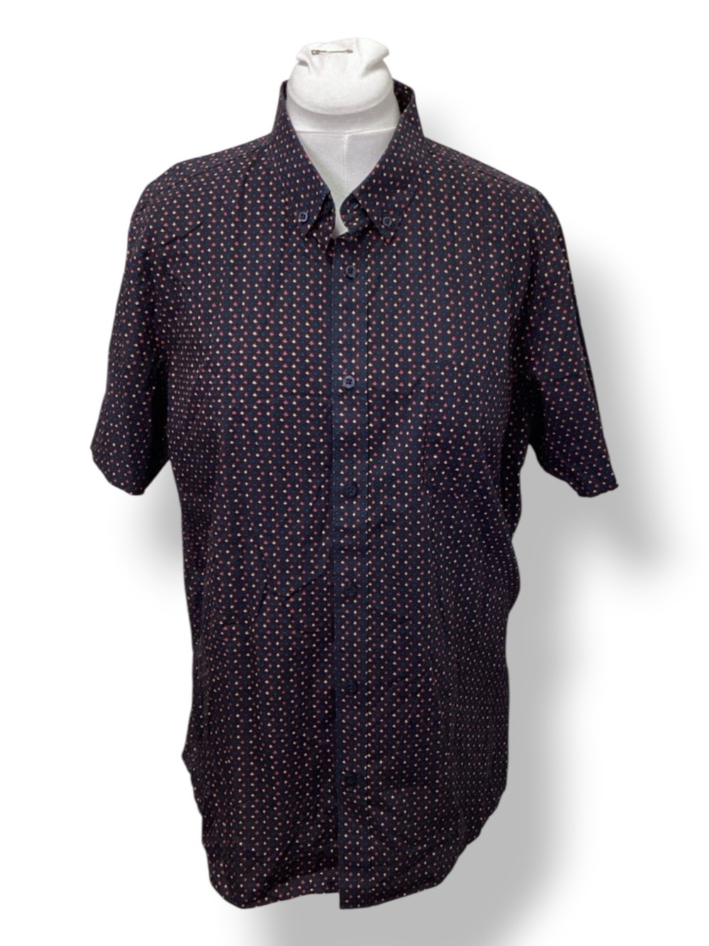 1901 Mens Short Sleeve Fairview Wash Trim Fit Button Down Shirt, size XL
